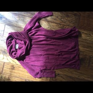 Cowl neck burgundy oversized sweater